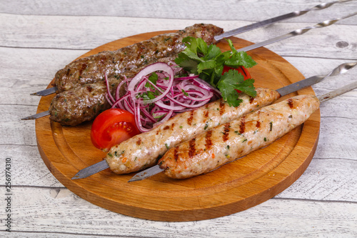 Beef and chicken kebab
