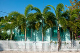 Tükises karibisches Haus auf Key West, Florida