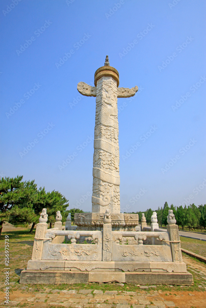 ornamental columns in Eastern Royal Tombs of the Qing Dynasty，China