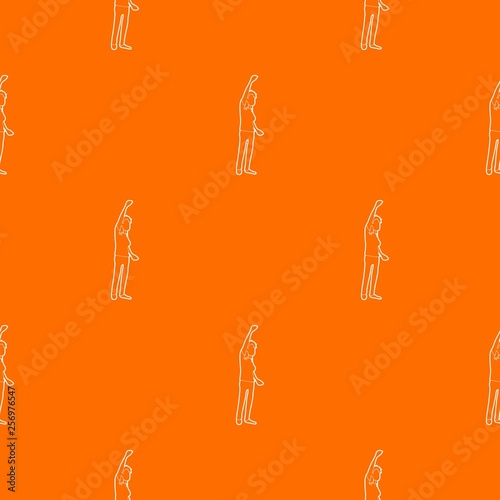 Woman protest on the street pattern vector orange for any web design best