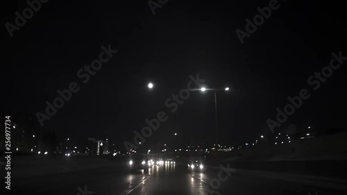 Minneapolis Night Driving Time Lapse photo