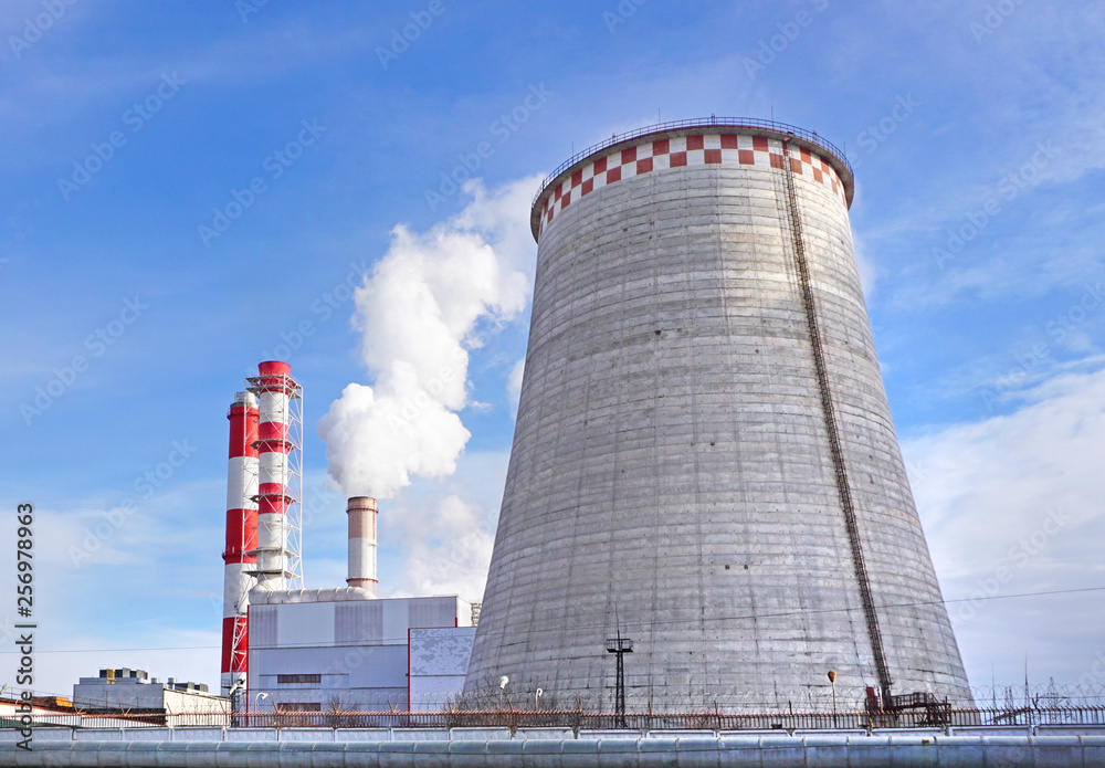 smoking chimneys of thermal power station smoking chimneys of thermal power station