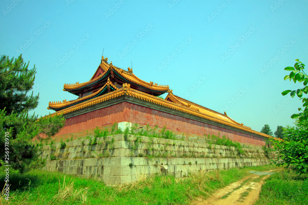 Chinese ancient architectural landscape, Yellow glazed tile roof Chinese ancient architectural landscape, Yellow glazed tile roof