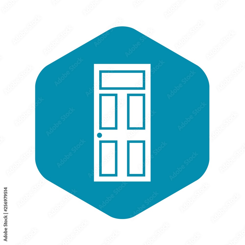 Wooden door with glass icon in simple style isolated vector illustration Wooden door with glass icon in simple style isolated vector illustration
