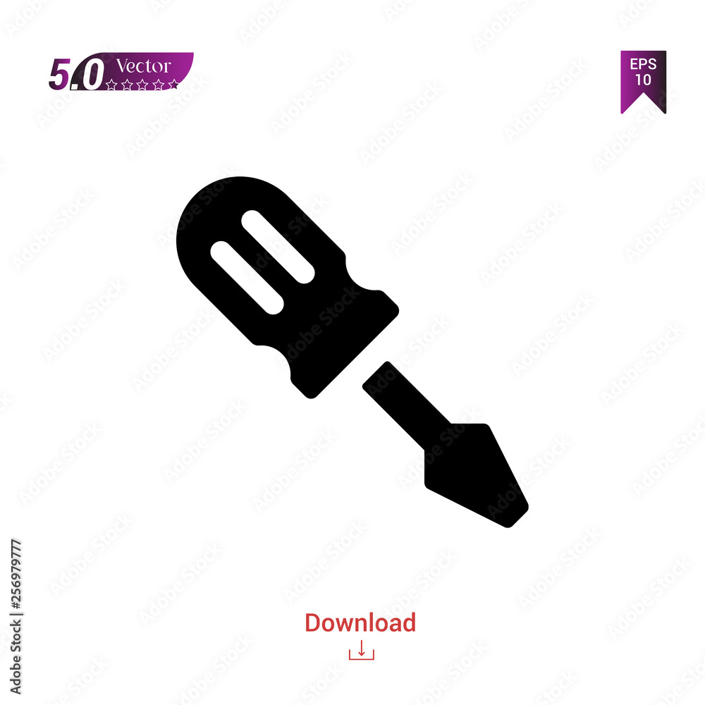 Outline black screwdriver icon. screwdriver icon vector isolated on white background. Graphic design, mobile application, icons 2019 year, user interface. Editable stroke. EPS 10 format Outline black screwdriver icon. screwdriver icon vector isolated on white background. Graphic design, mobile application, icons 2019 year, user interface. Editable stroke. EPS 10 format