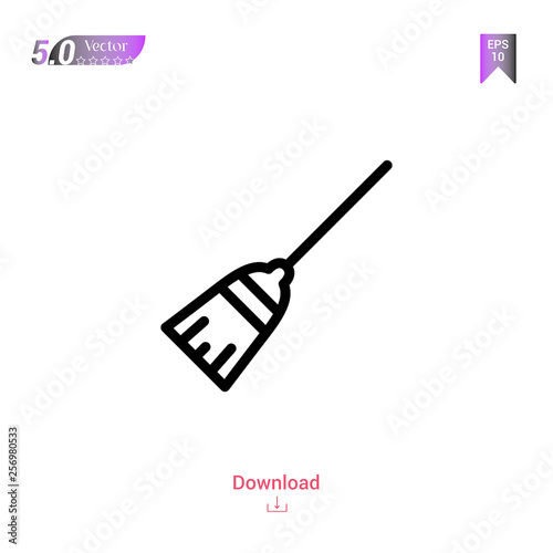 broom vector icon. Best modern, simple, isolated, household-collection icons, flat icon for website design or mobile applications, UI / UX design vector format