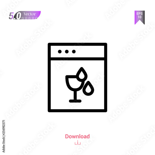 dishwasher vector icon. Best modern, simple, isolated, household-collection icons, flat icon for website design or mobile applications, UI / UX design vector format