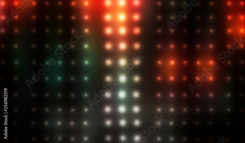 Dark empty stage, multi col...