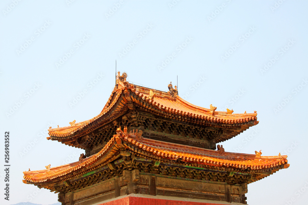 Chinese ancient architectural landscape in Eastern Royal Tombs of the Qing Dynasty, China Chinese ancient architectural landscape in Eastern Royal Tombs of the Qing Dynasty, China