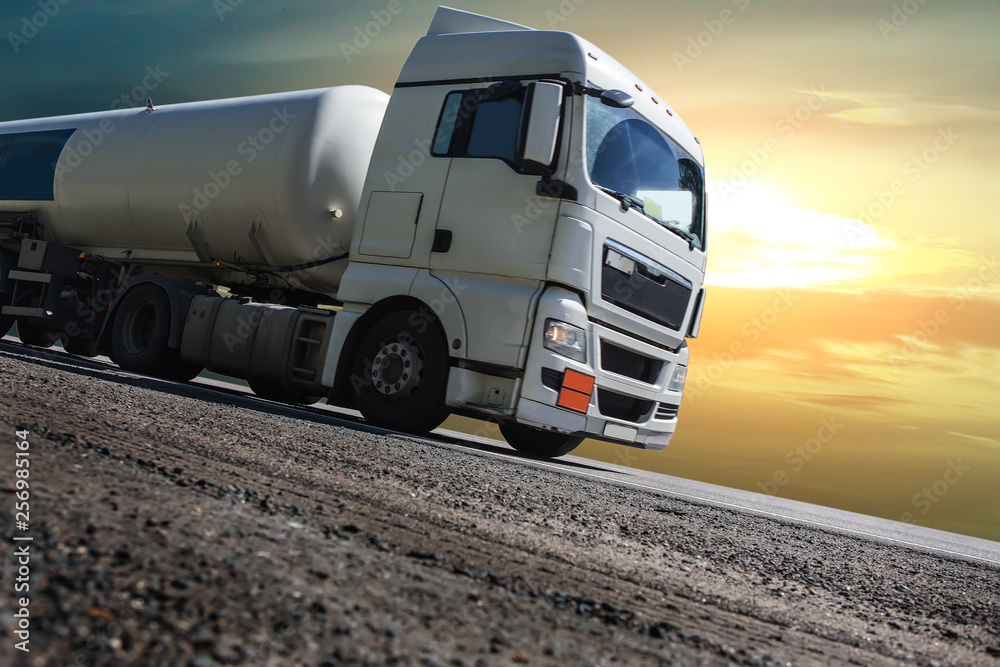 Fuel truck semitrailer delivers fuel