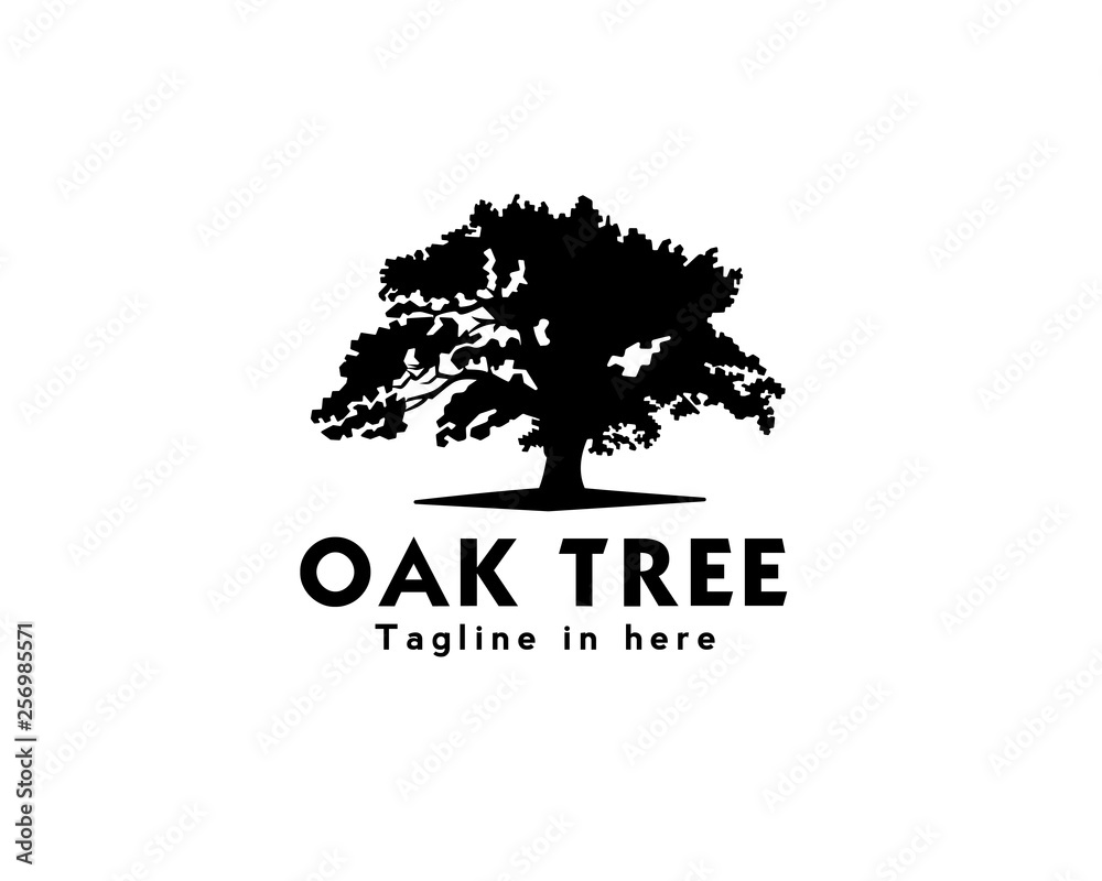 oak tree logo design inspiration - obrazy, fototapety, plakaty 