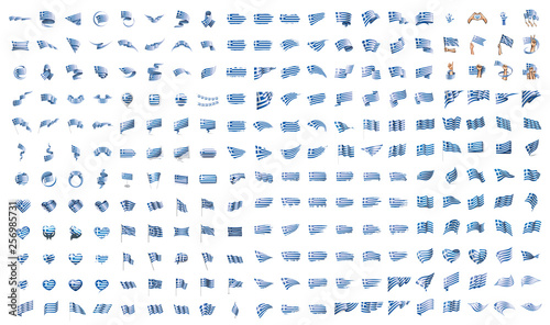 very big collection of vector flags of the Greece