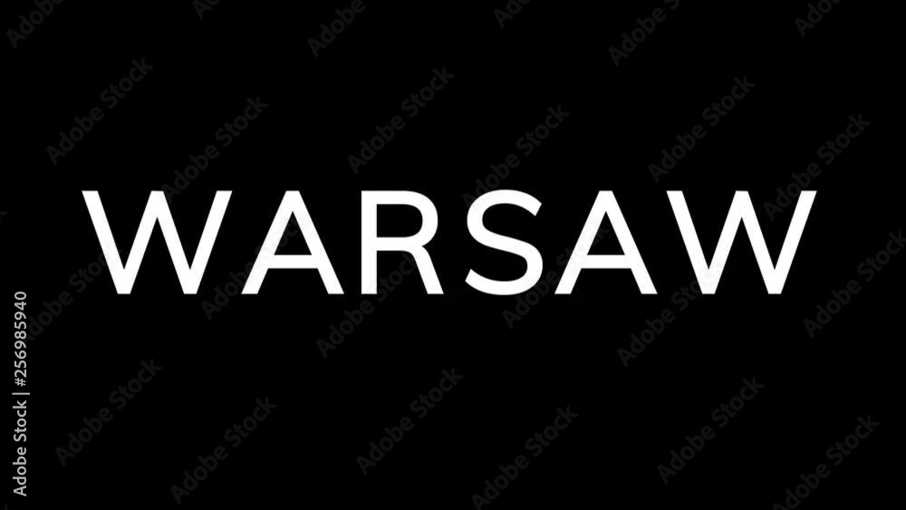 From the Glitch effect arises capital name WARSAW. Then the TV turns off. Alpha channel Premultiplied - Matted with color black From the Glitch effect arises capital name WARSAW. Then the TV turns off. Alpha channel Premultiplied - Matted with color black