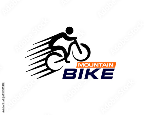 jumping rider mountain bike logo design inspiration