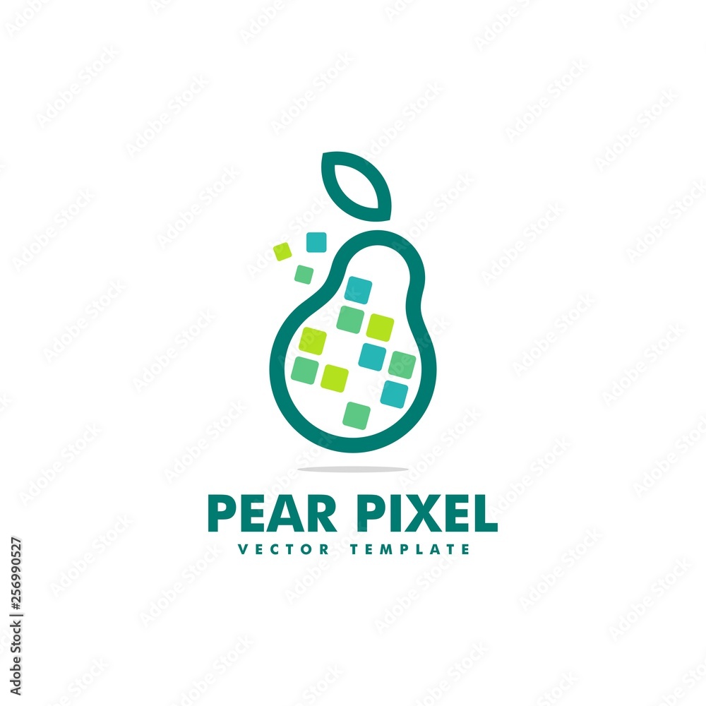 Pear Pixel Concept illustration vector template Pear Pixel Concept illustration vector template