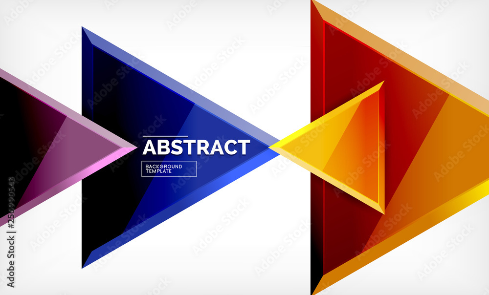 Flying triangles compostion geometric background Flying triangles compostion geometric background