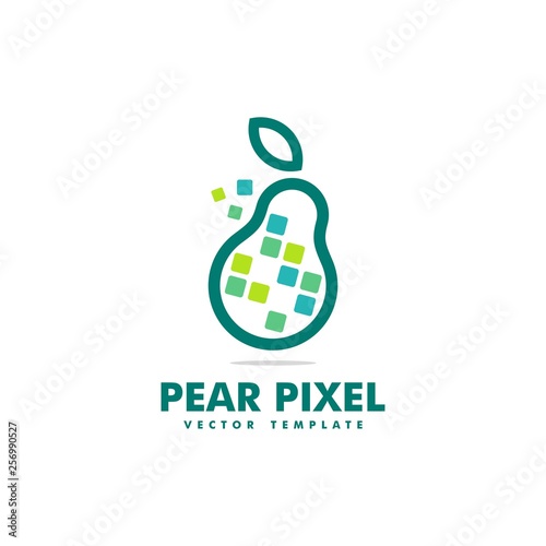 Pear Pixel Concept illustration vector template