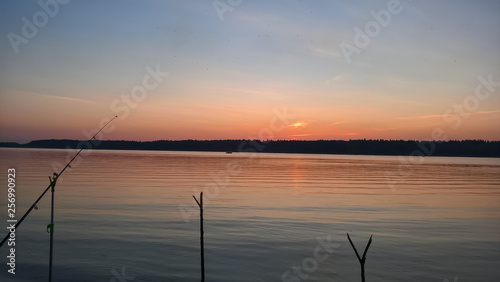 sunset fishing on the lake