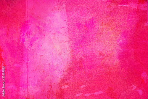 The abstract bright pink surface has a brush painted on the background for graphic design.   