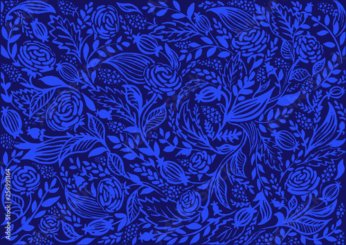 Nice blue floral roses pattern