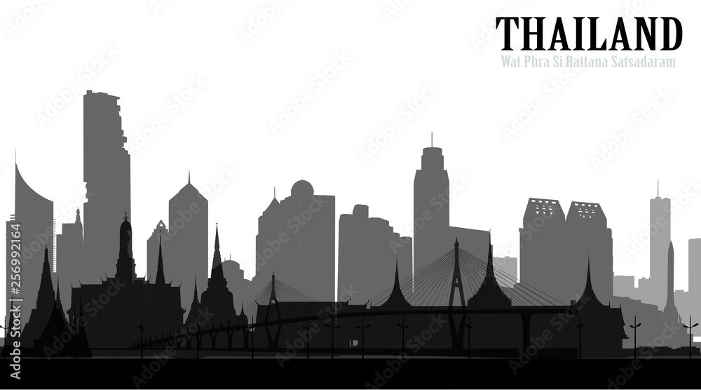 Fototapeta premium Miasto wektorowe, Bangkok, Tajlandia