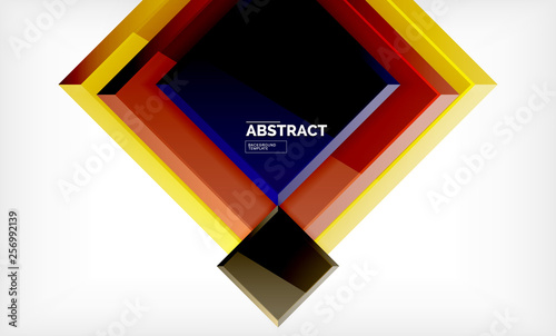Geometric abstract background, modern square design