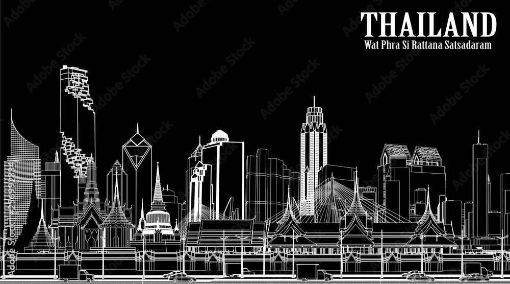 Obraz premium Vector City, Bangkok, Thailand