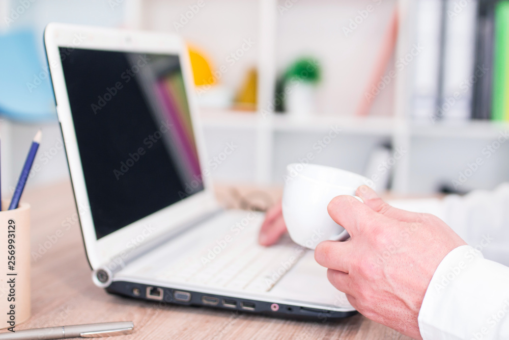 Fototapeta premium businessman working in the office, business concept