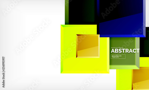 Geometric abstract background, modern square design