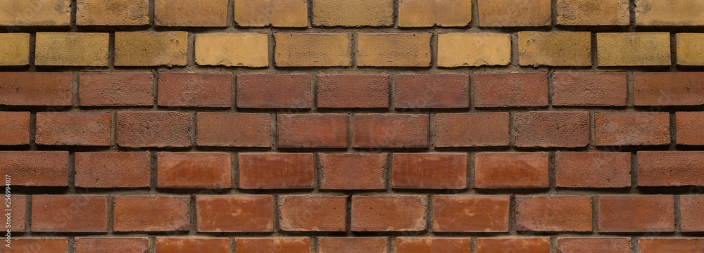 Fototapeta premium narrow panel stone wall background base light brown yellow row endless block base grunge