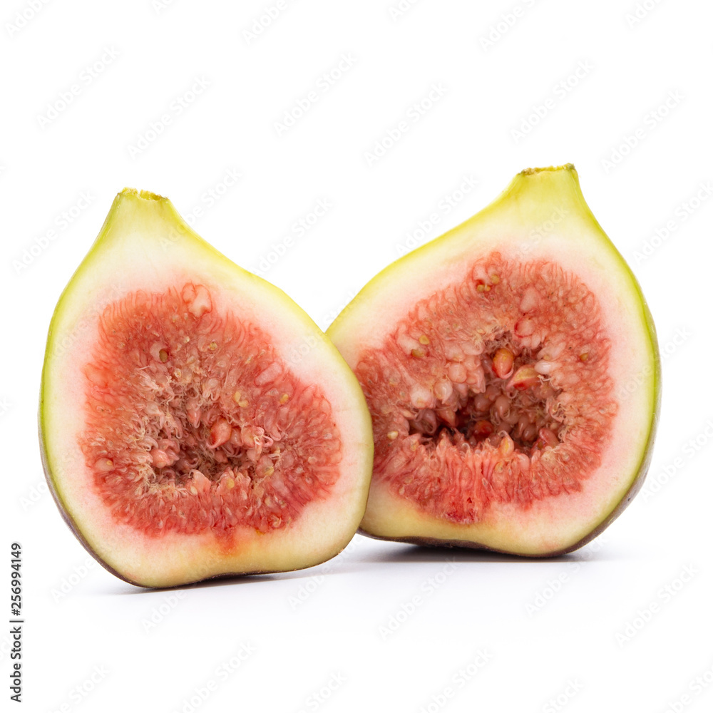 Fig fruits isolated on white background. Top view. Flat lay pattern Fig fruits isolated on white background. Top view. Flat lay pattern