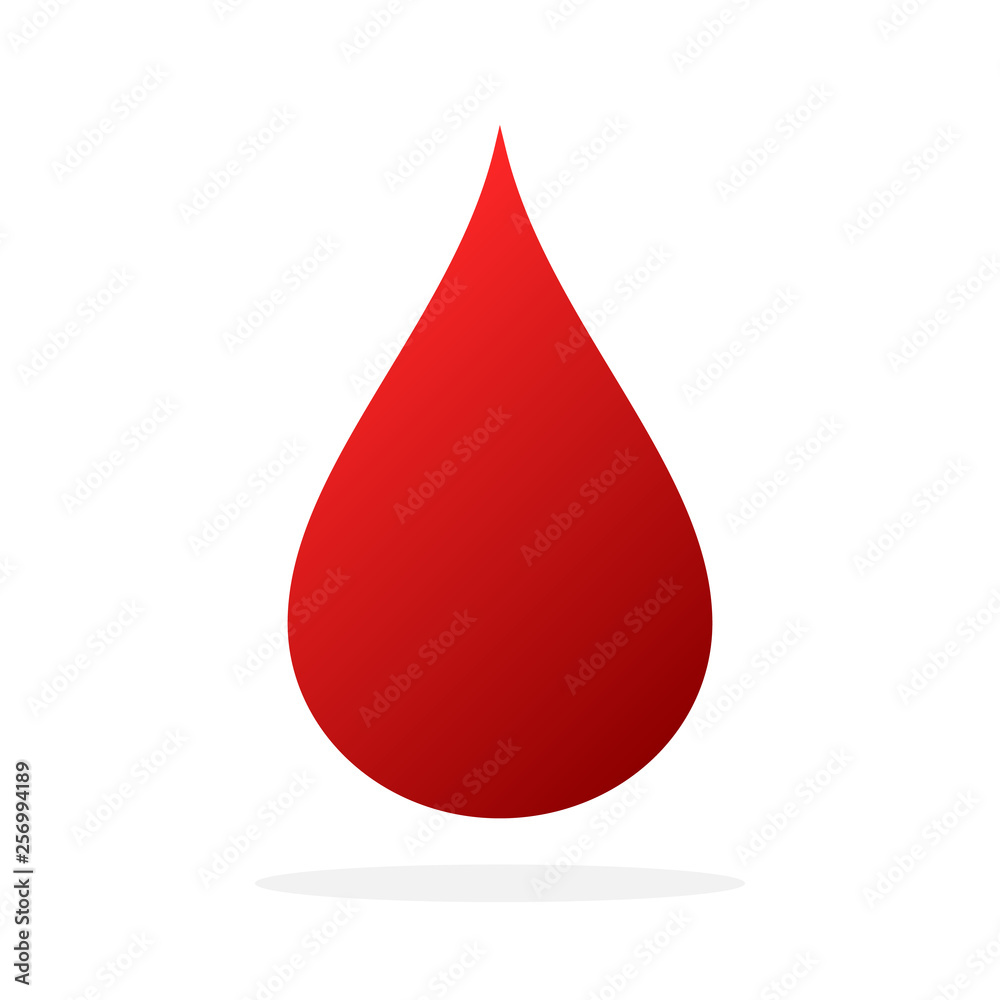 Red blood drop icon. Vector illustration. Red blood drop icon. Vector illustration.
