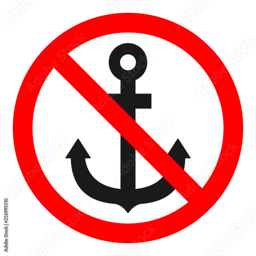 NO ANCHOR sign. Vector.