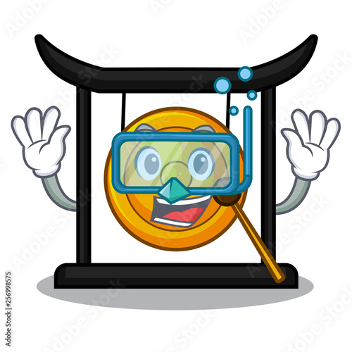 Diving golden gong in the cartoon room