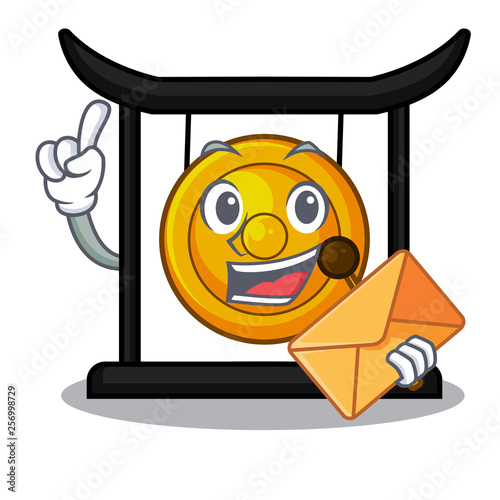 With envelope golden gong in the cartoon room