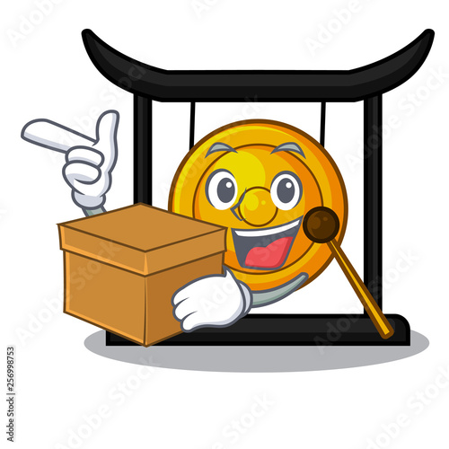 With box golden gong in the cartoon room