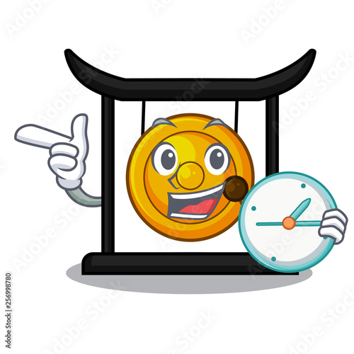 With clock golden gong in the cartoon room