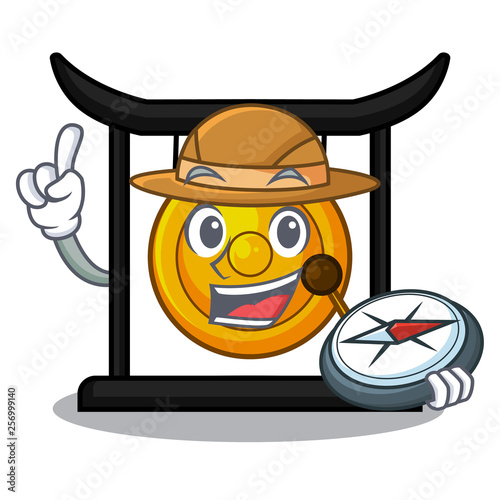 Explorer golden gong isolated with the mascot