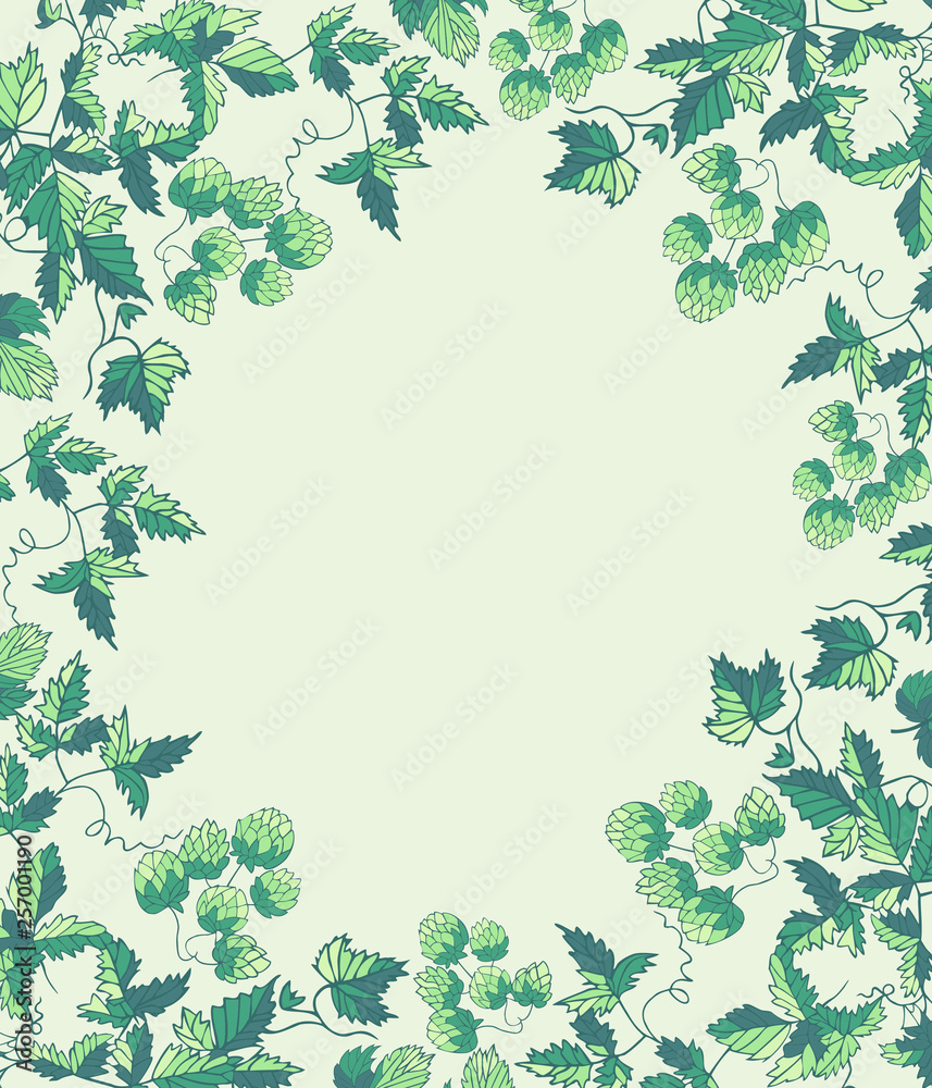 beautiful abstract design of green leaves cards on a light background