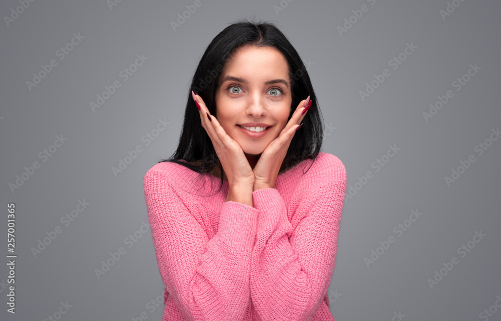 Amazed woman looking at camera Amazed woman looking at camera