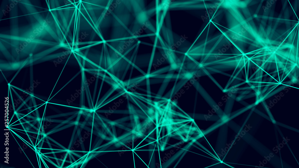 Big data visualization. Abstract background with connecting dots and lines. 3D rendering. High resolution. Big data visualization. Abstract background with connecting dots and lines. 3D rendering. High resolution.