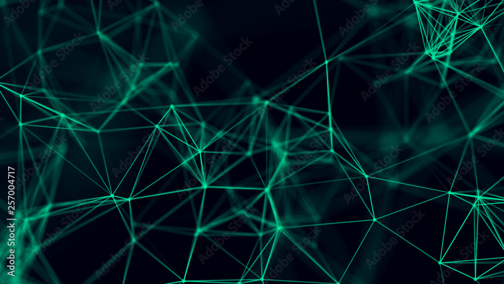 Big data visualization. Abstract background with connecting dots and lines. 3D rendering. High resolution. Big data visualization. Abstract background with connecting dots and lines. 3D rendering. High resolution.