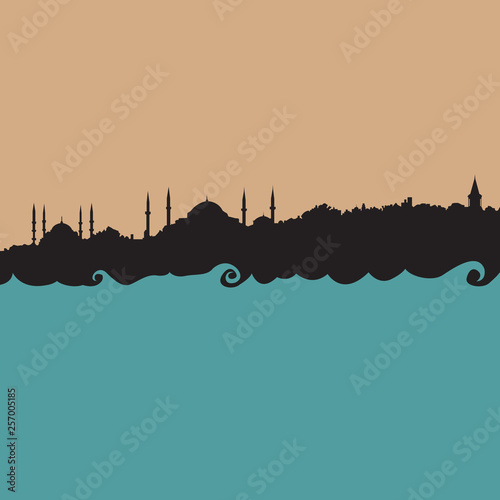 silhouette of istanbul background vector illustration