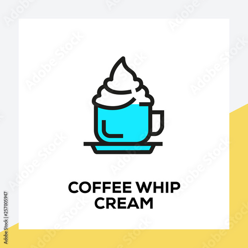 COFFEE WHIP CREAM LINE ICON SET