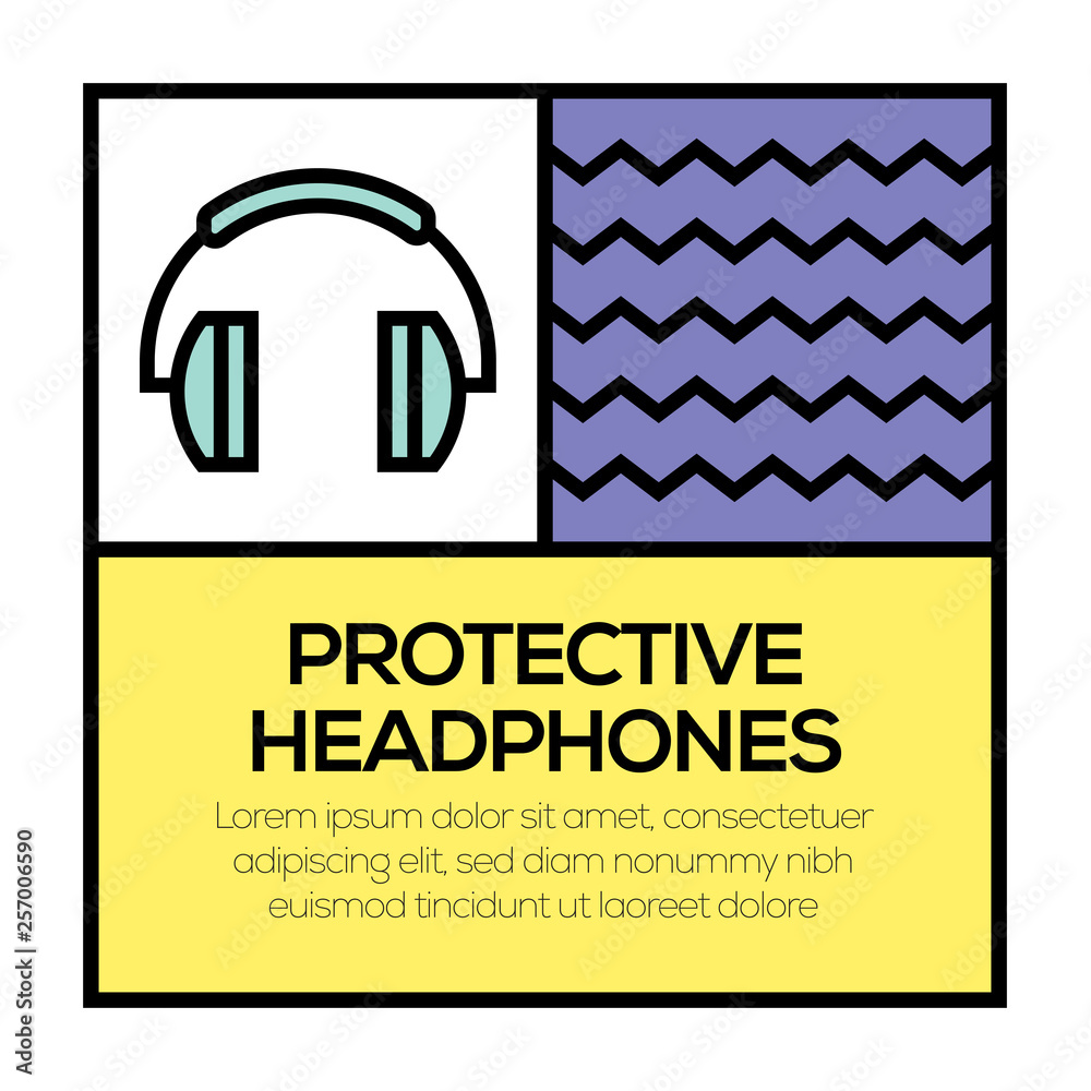 PROTECTIVE HEADPHONES ICON CONCEPT