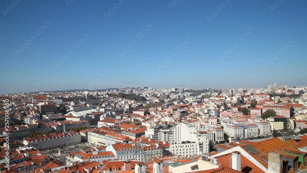 aerial view of a european city with plane flying over it aerial view of a european city with plane flying over it