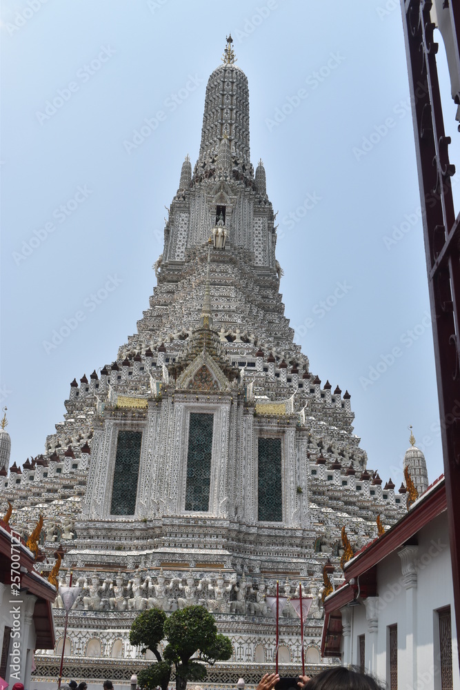 Beautiful pagoda wat arun ratchawararam one of most famous temple in bangkok thailand 