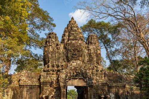 Victory gate of Angkor Thom at Siem Reap, Cambodia