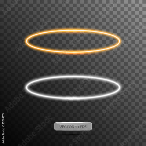 Shining angel halo. Realistic Angel ring. Holy nimbus. Vector
