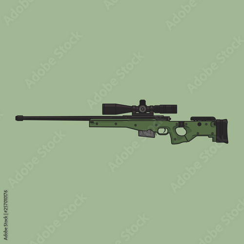 AWM WEAPON FLAT DESIGN ILLUSTRATION